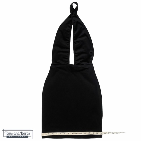 Missguided Black Cross Neck Bodycon Dress - Picture 5 of 5